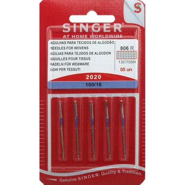 Blister 5 aiguilles pour tissus n°16/100