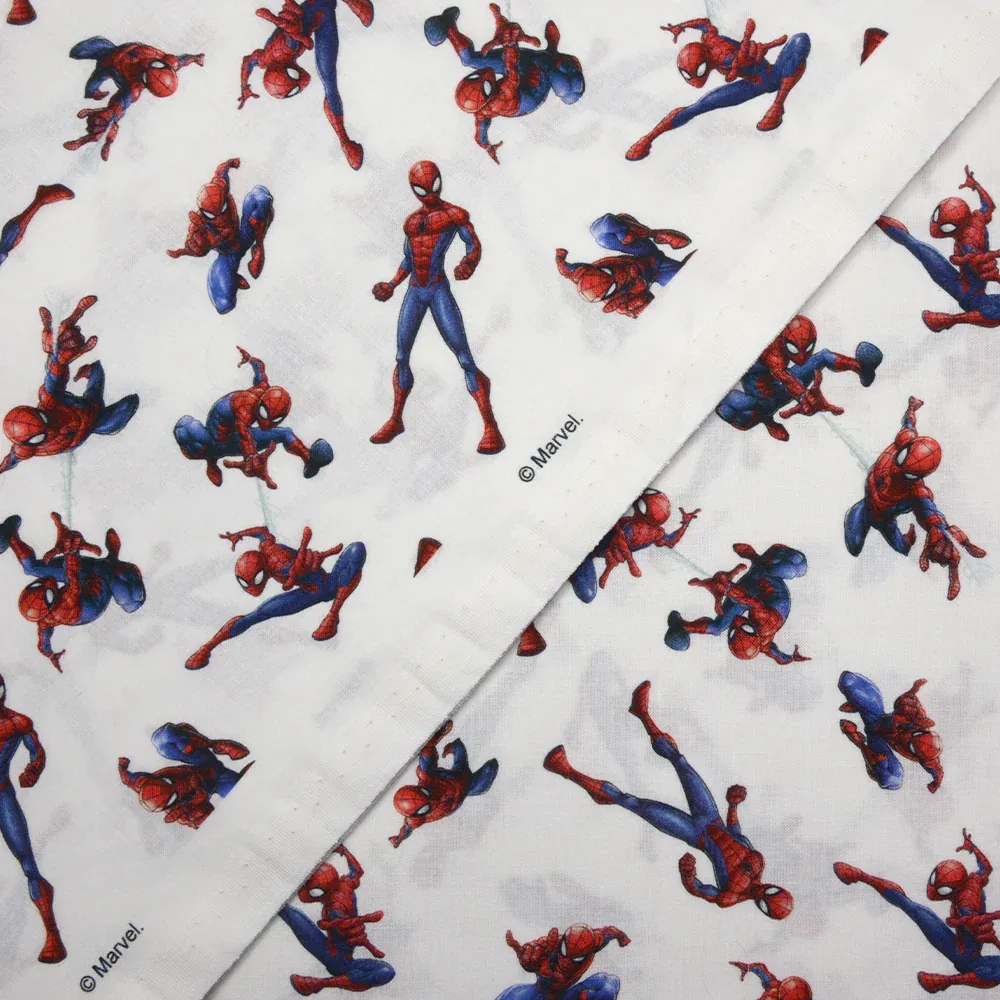 Popeline coton Marvel Spider-Man fond blanc – Image 3