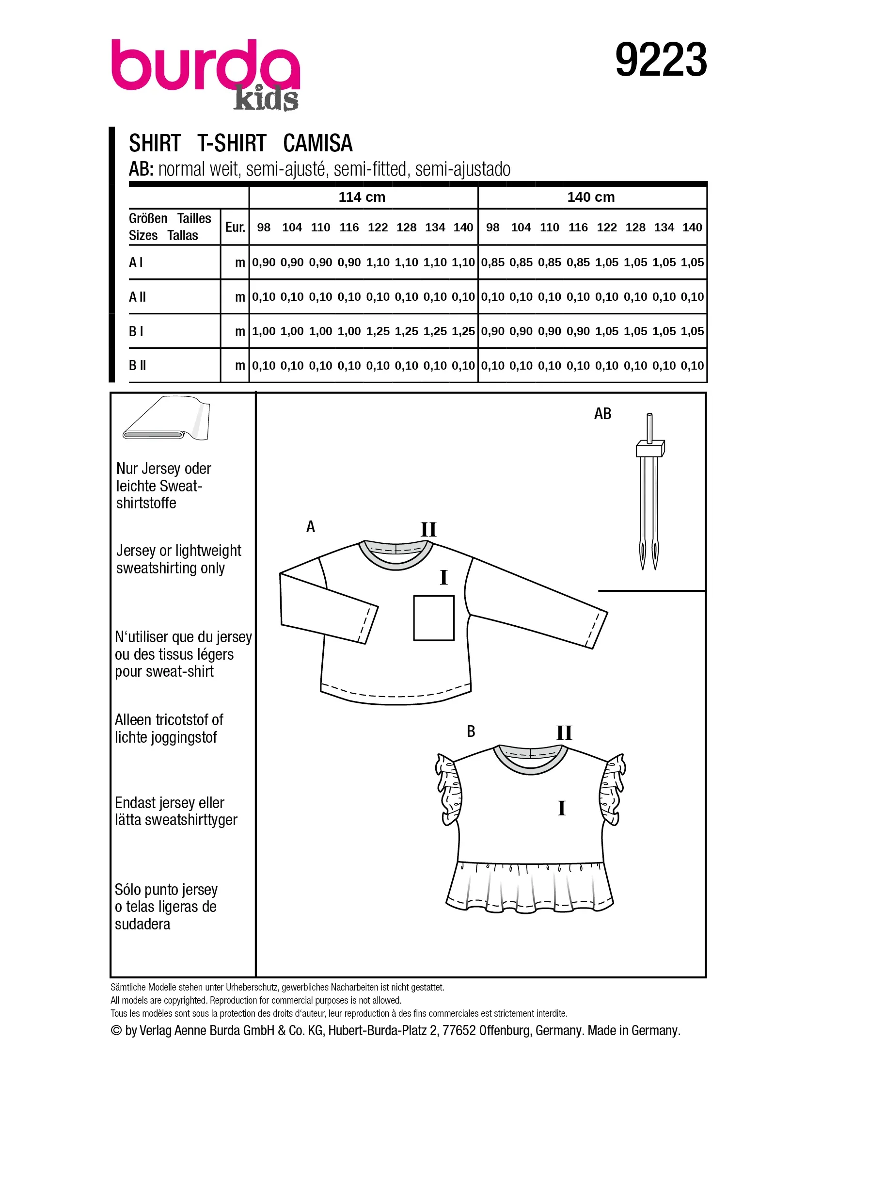 Patron Burda Enfant n°9223 : T-shirt – Image 5