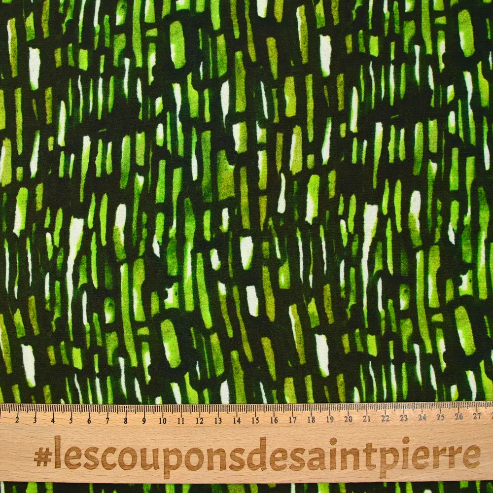 Crêpe viscose imprimé façade vert – Image 3