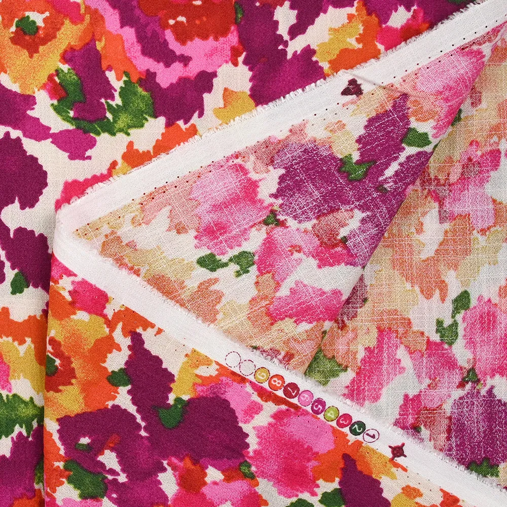 Crépon de viscose doupionné imprimé évasion fond écru – Image 5