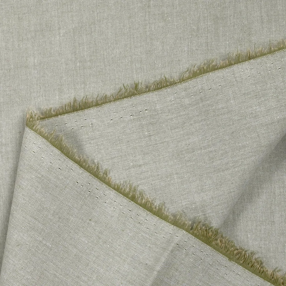 Chambray de coton kaki – Image 3