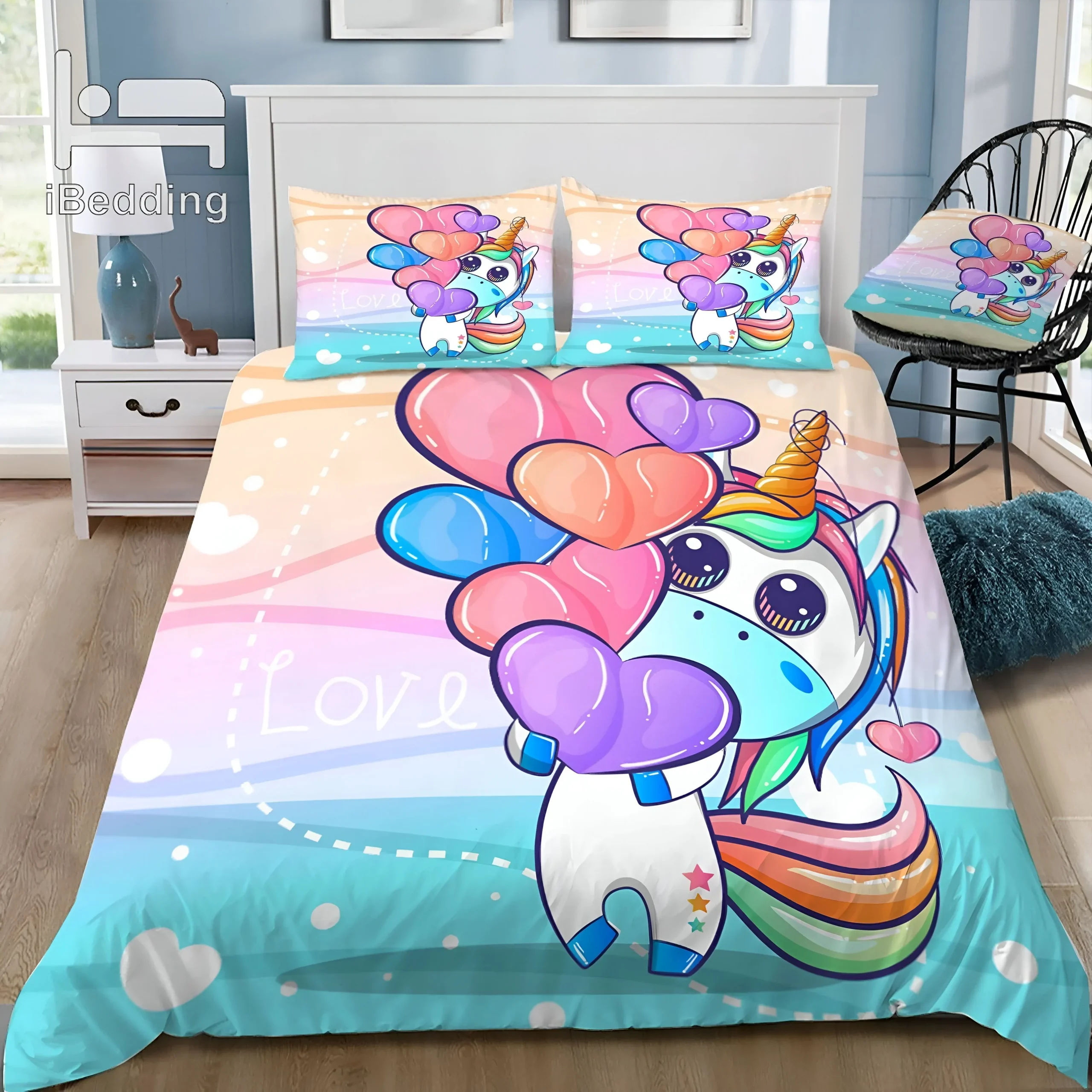 Housse de Couette Licorne Enfant Adorable