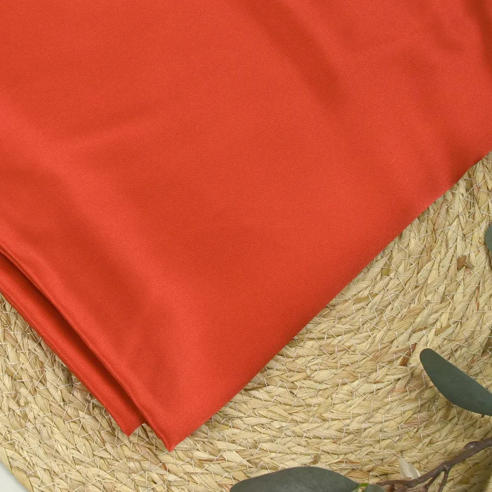 Satin de soie 100% orange corail